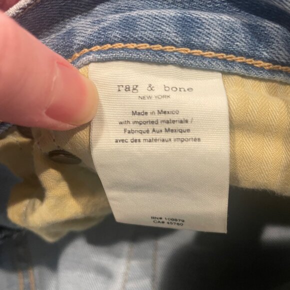 Rag & Bone Sz 32 Shelton Skinny Extra Slim Jean Fit 1 Button-Fly Stretch 31"L - Picture 16 of 16
